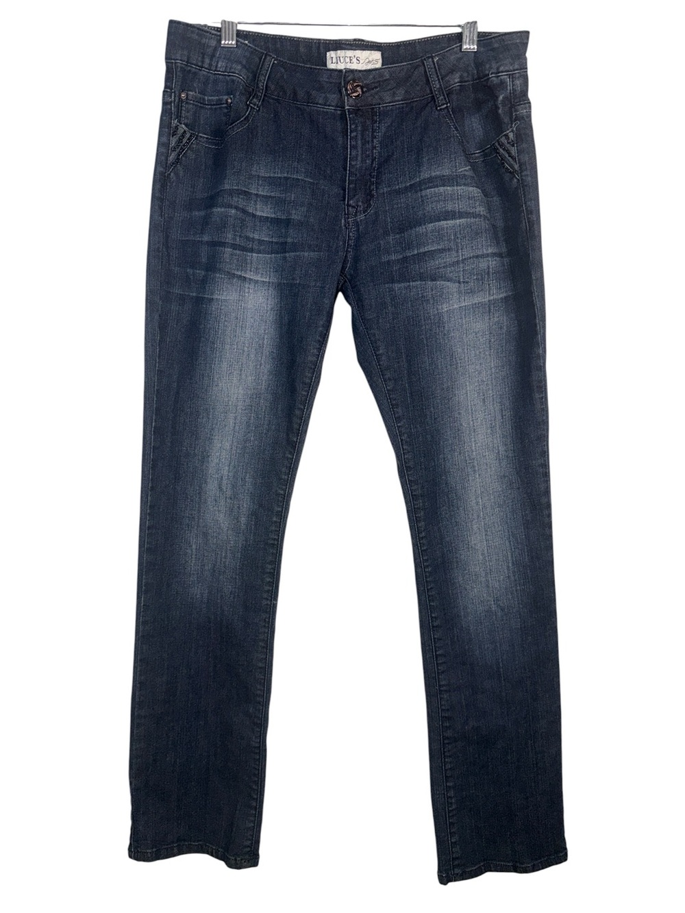Liuce’s Bootcut Jeans in Dark Blue Wash